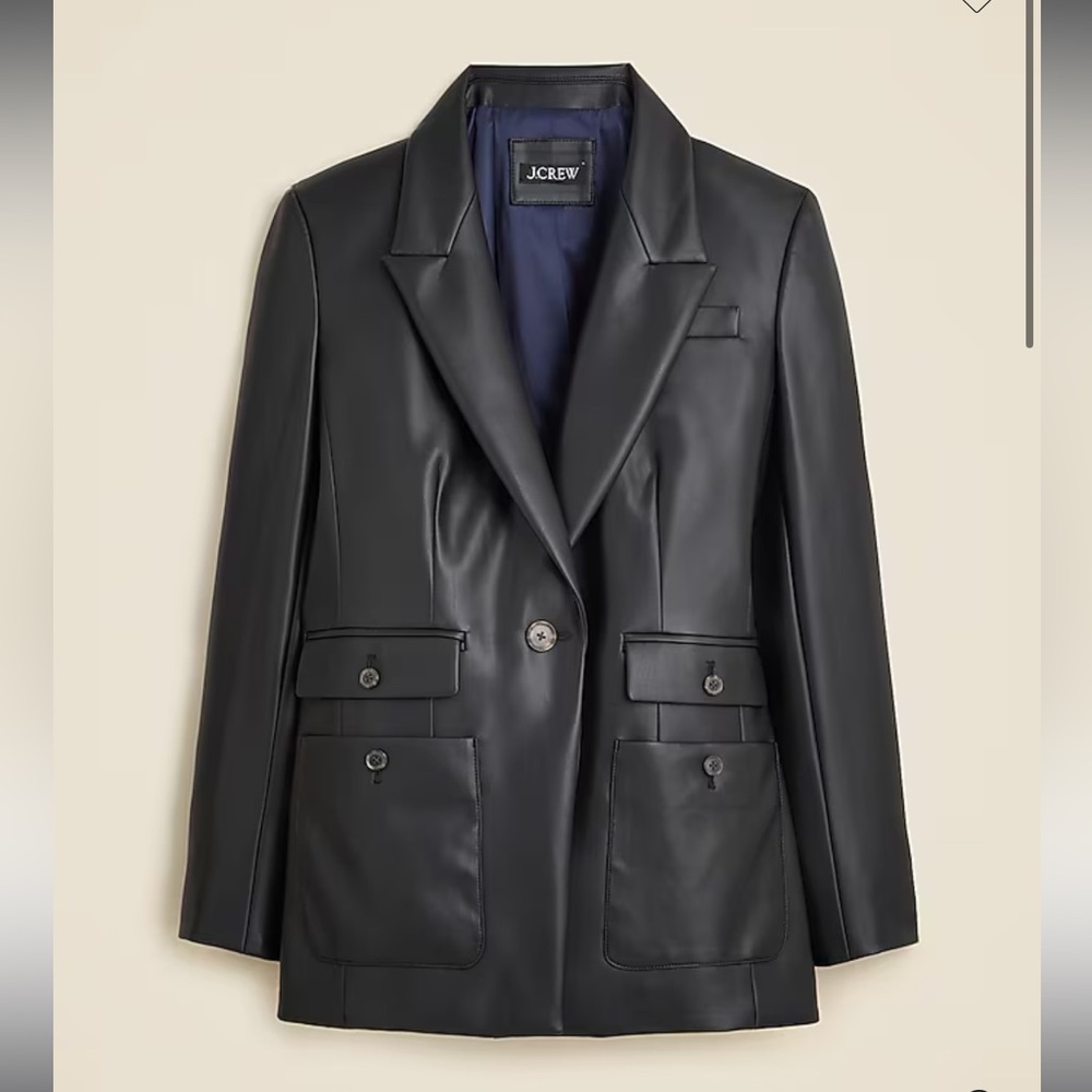 J.Crew Vivienne Blazer in Faux Leather